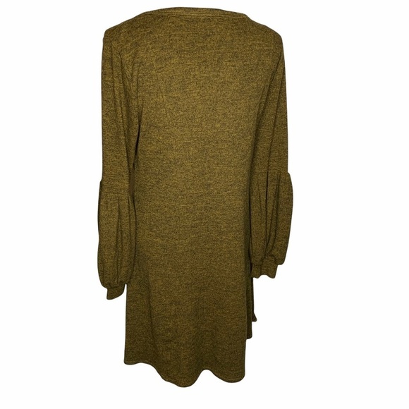 Spense Green Studded Balloon Sleeve Knit Sweater Dress Stretch Pull Over Size M - Picture 2 of 12